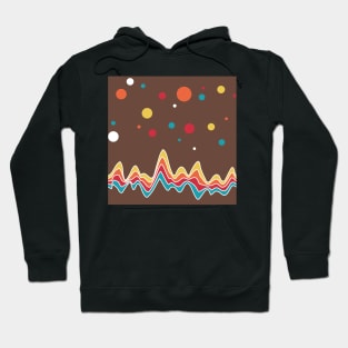 rainbow ecg and colorful confetti on chocolate Hoodie